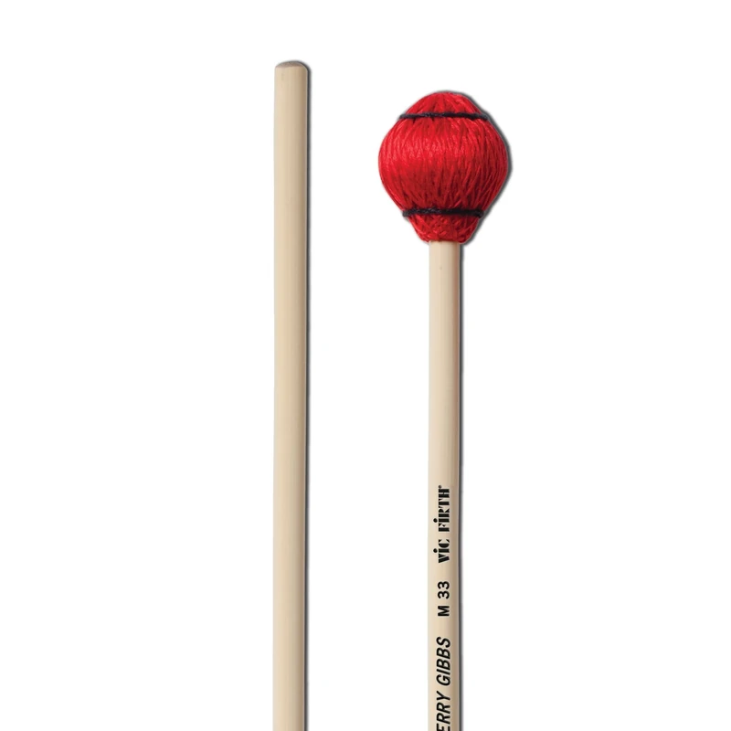 Vic FIrth - Signature Series Marimba Mallets - M33 - Terry Gibbs - Cord - Hard - Red