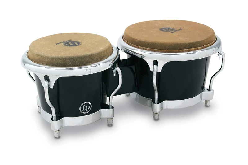 LP Latin Percussion Fiberglass Bongo Black Chrome Hardware LP200XF-BK