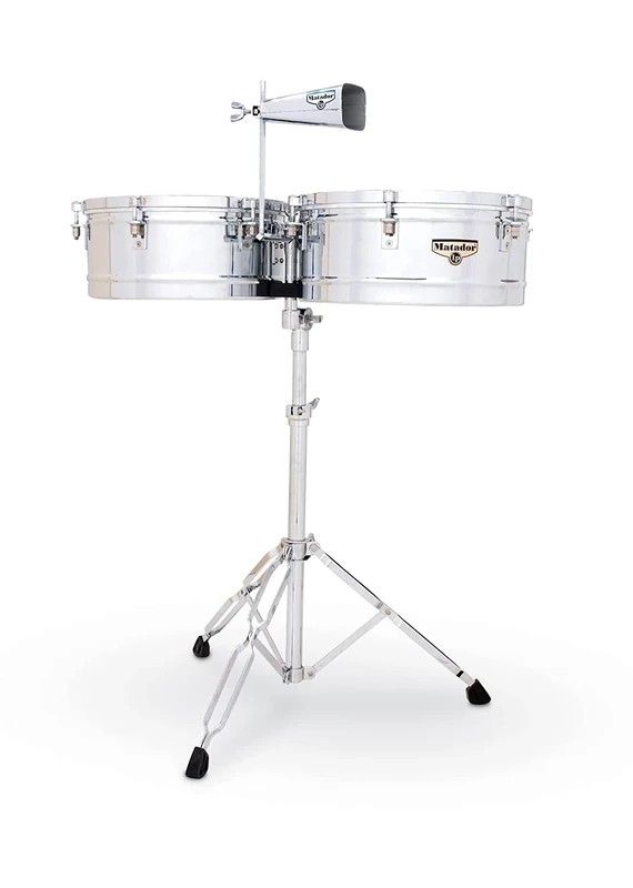 Latin Percussion M257 14 Plus Matador Timbales, Chrome, 15 x 8-Inch