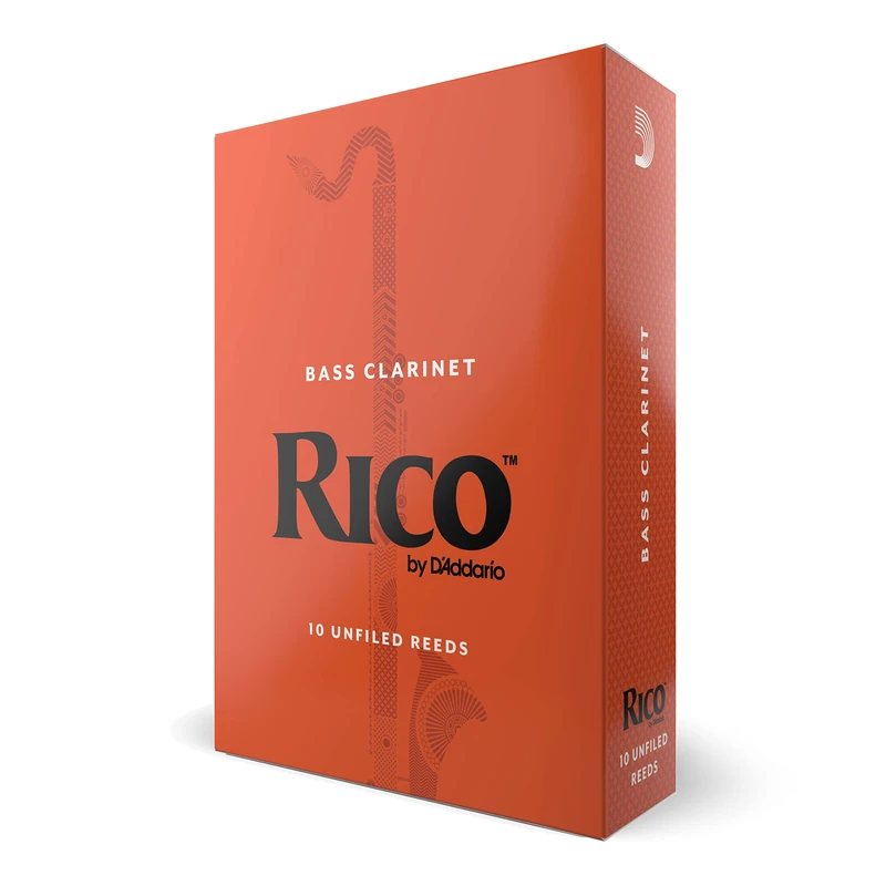 D’Addario Woodwinds - Rico Bass Clarinet Reeds - Reeds for Bass Clarinets - Crafted for Beginners, Students, Educators - Strength 2.5, 10-Pack
