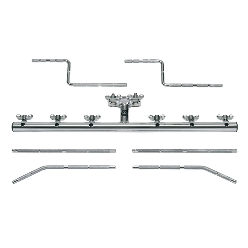 Meinl Percussion Mounting Bar Set - Set of 6 Bars for Drum Sets - Straight, Angled, and Z-Shaped - Steel, Chrome Plated (PMC-6)