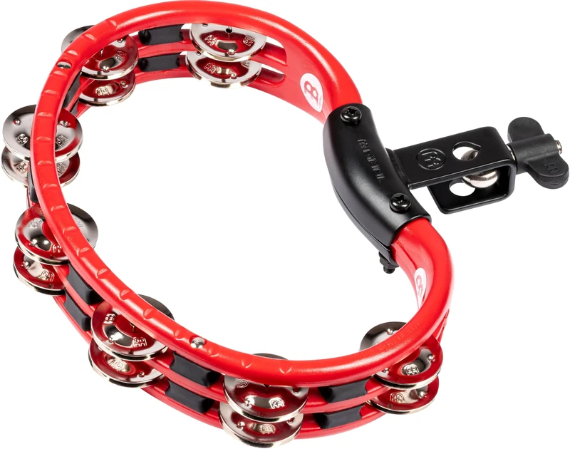 Meinl Percussion Tambourine Mountable Instrument - 2-Row Tambourine - With Holder - ABS Plastic / Steel, Red / Silver (TMT2R)
