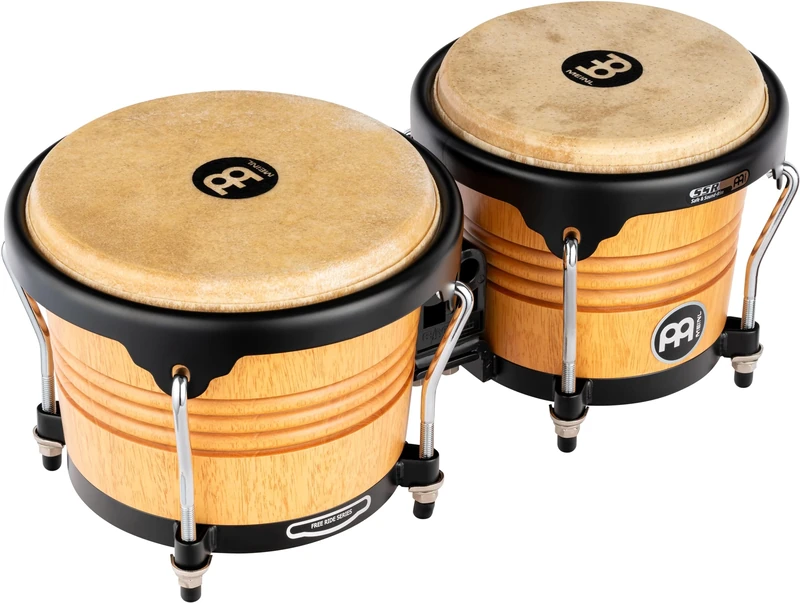 Meinl Percussion Bongos Marathon Series - 2 hand drums with 6.75 and 8 inches - including tuning key - Siam Oak, Natural matte (FWB190SNT-M)