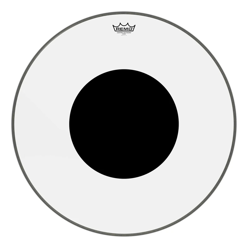 Remo Bass, CONTROLLED SOUND®, Clear, 26" Diameter, BLACK DOT(TM) On Top