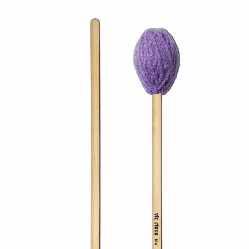 Vic FIrth - American Custom® Marimba Mallets - M4 - Synthetic Yarn - Super Soft Round Head - Purple - Image 1