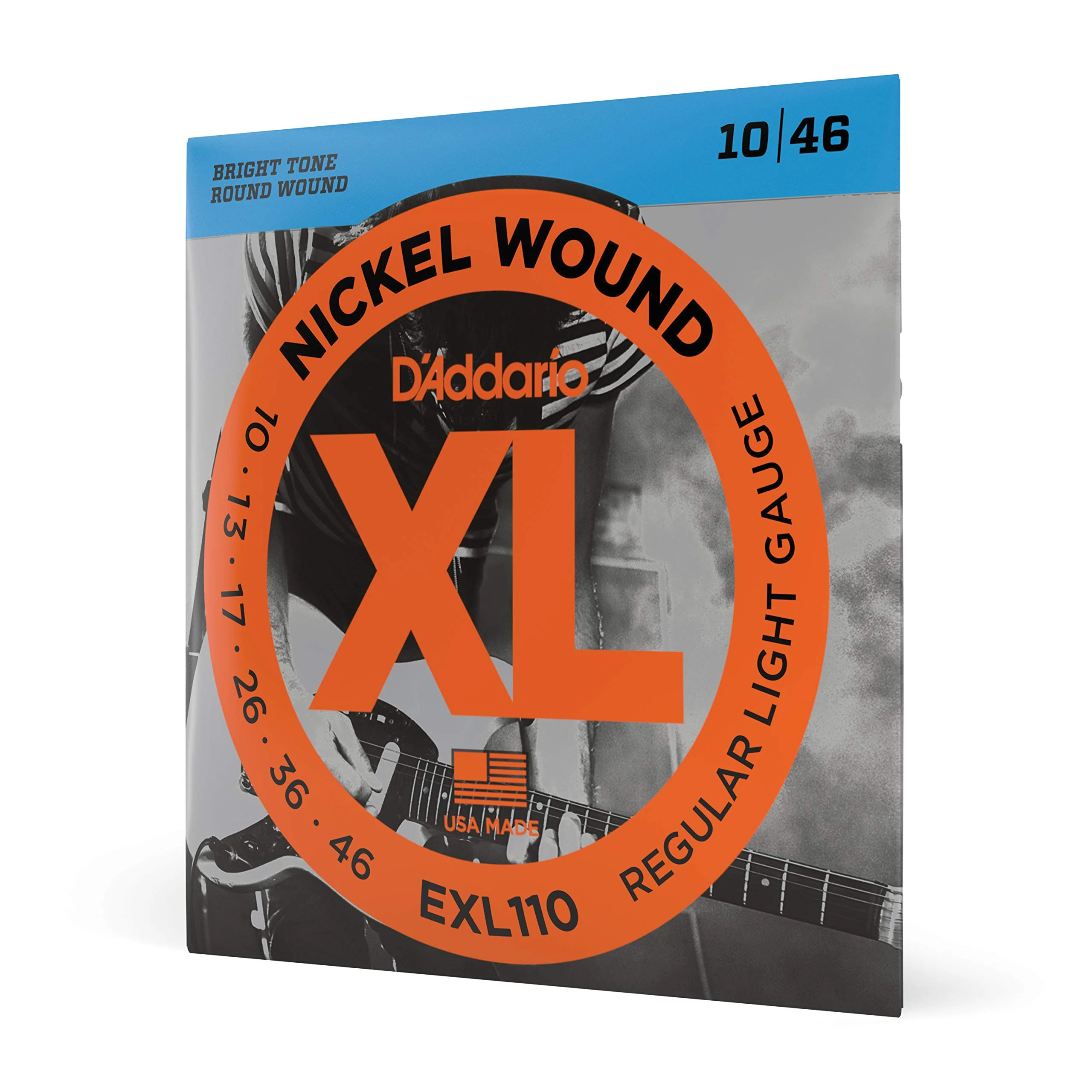 D'Addario EXL110 Nickel Wound Electric Guitar Strings, Regular Light, 10-46