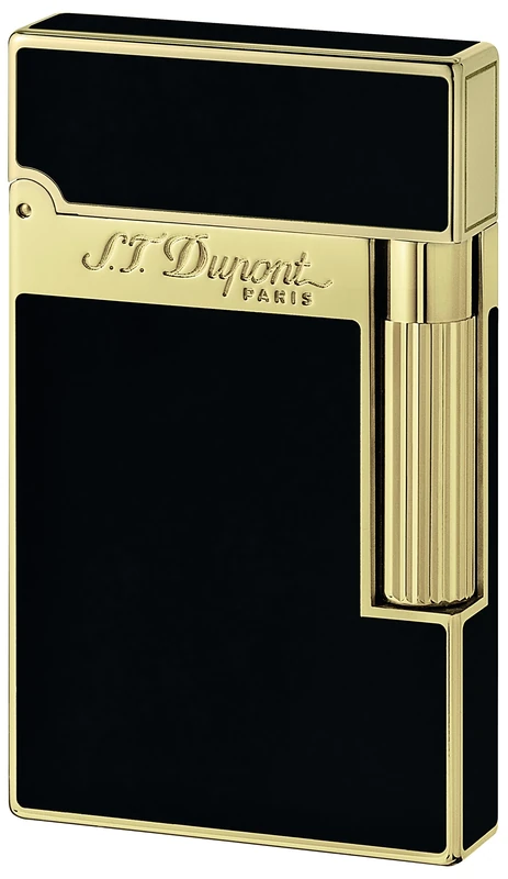 S.T. Dupont D-016884 Ligne 2 Lighter - Black Lacquer and Yellow Gold