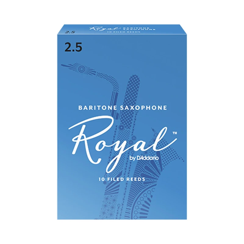 D'Addario Woodwinds - Royal Baritone Saxophone Reeds - Baritone Sax Reeds with Strong Spine - Great for Classical or Jazz - Strength 2.5