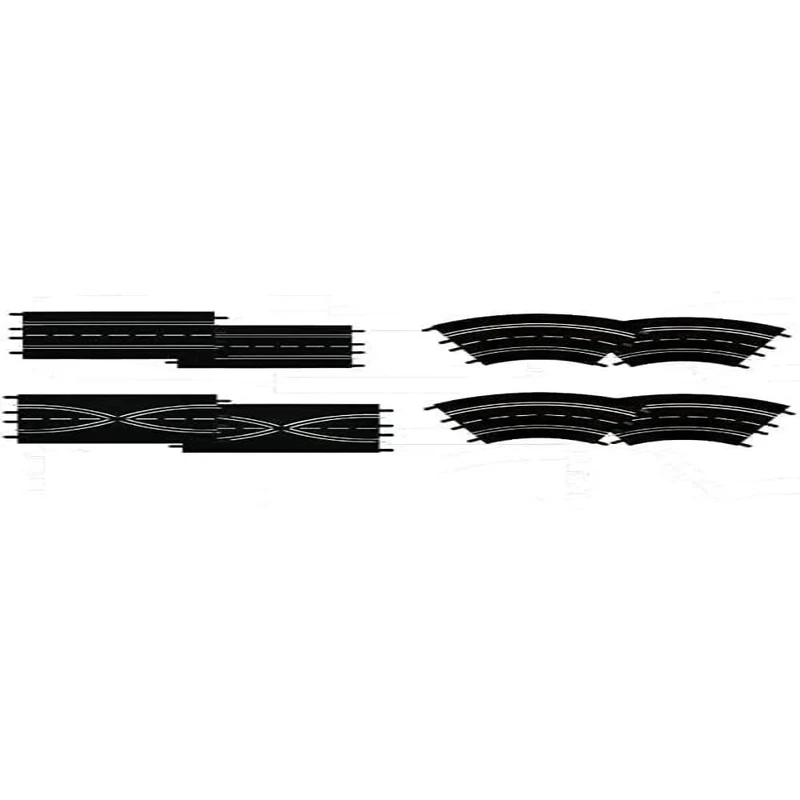 Carrera Evolution 20026953 Racing Track Extension set (2 straights, 2 lane change sections, 4 curves 1/60°), Black