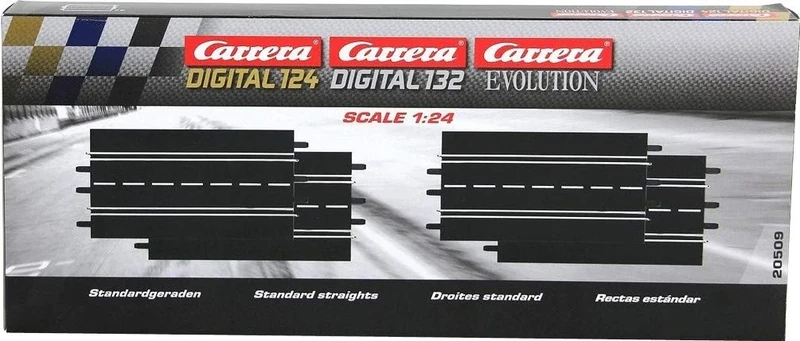 Carrera 20020509 Digital 124 Standard straights (4) Slot Accessories, (4 Pcs), 34.5 centimeters