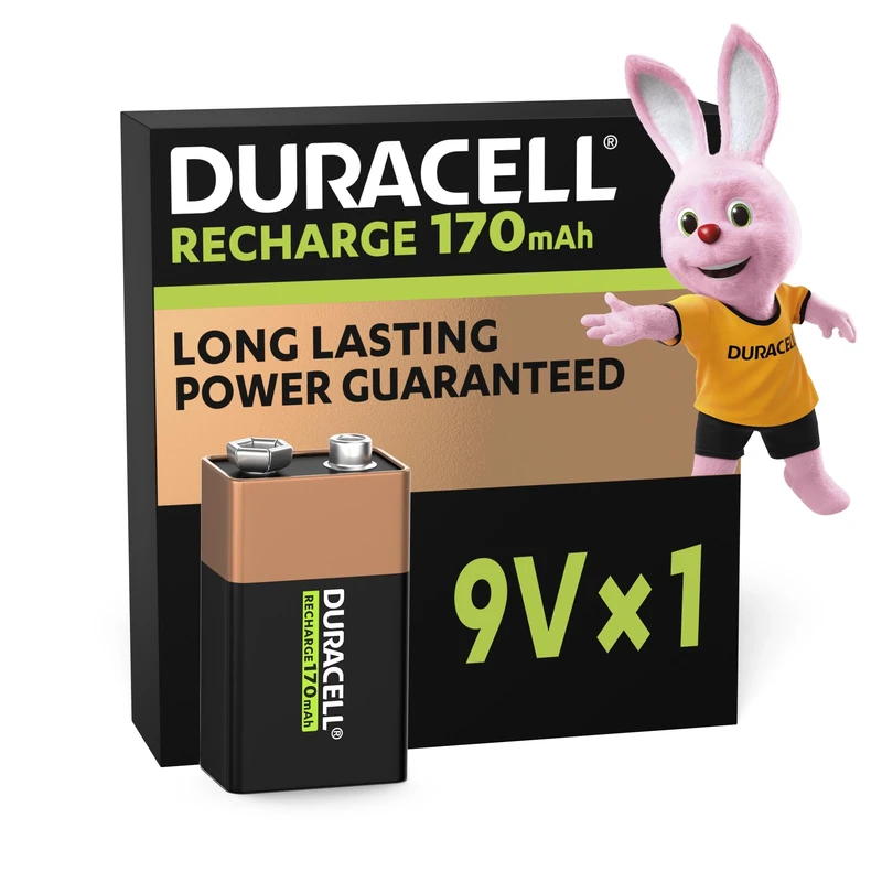 Duracell 9 V Rechargeable Batteries (Pack of 1), 9 V 170 mAH, Long Lasting Power