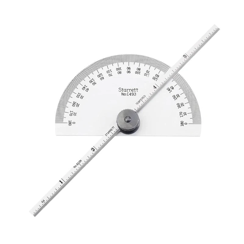 Starrett C493 Protractor And Depth Gauge, 0-180 Range, 6" Blade Length