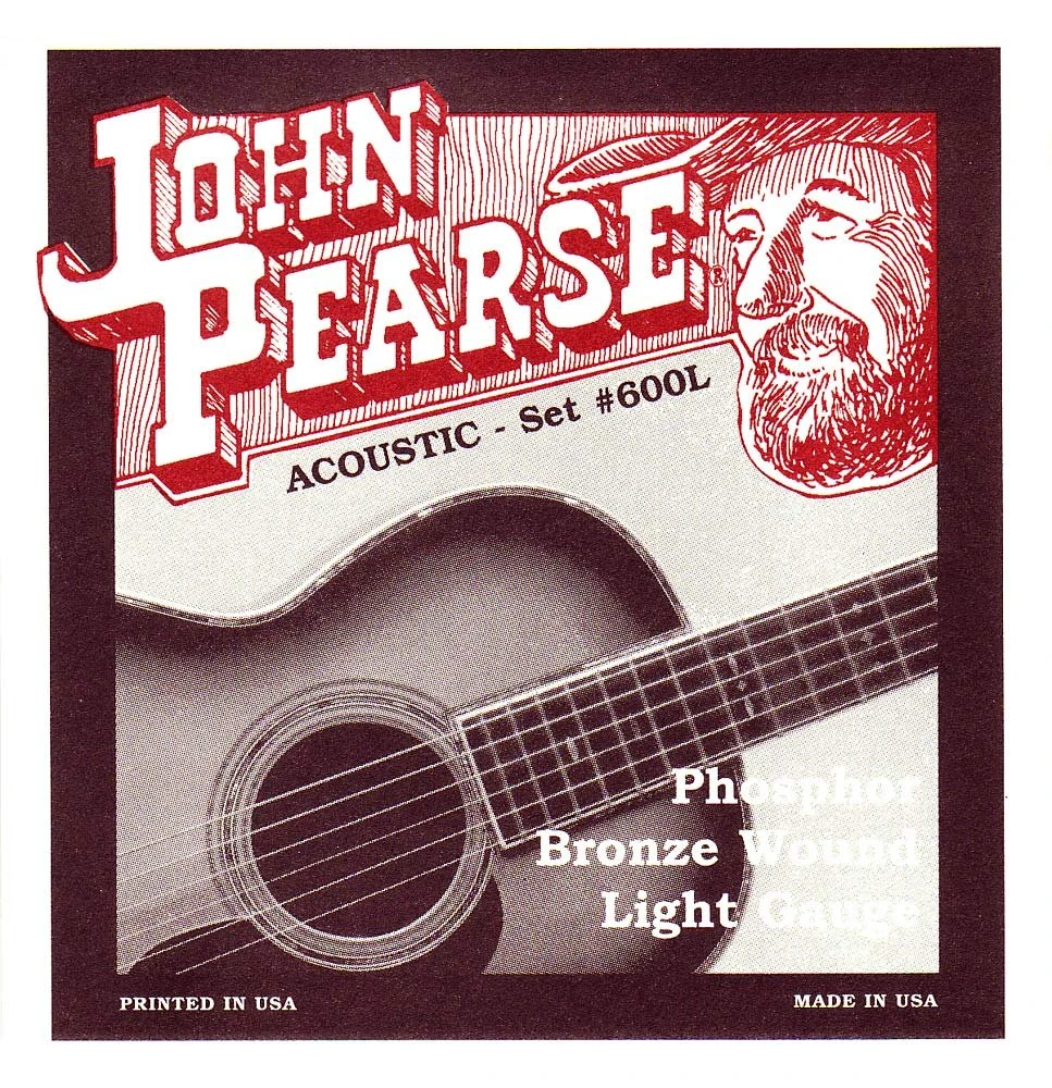 John Pearse Strings® 600L For Acoustic Guitar - Phosphor Bronze Wound - Light Gauge 12-53