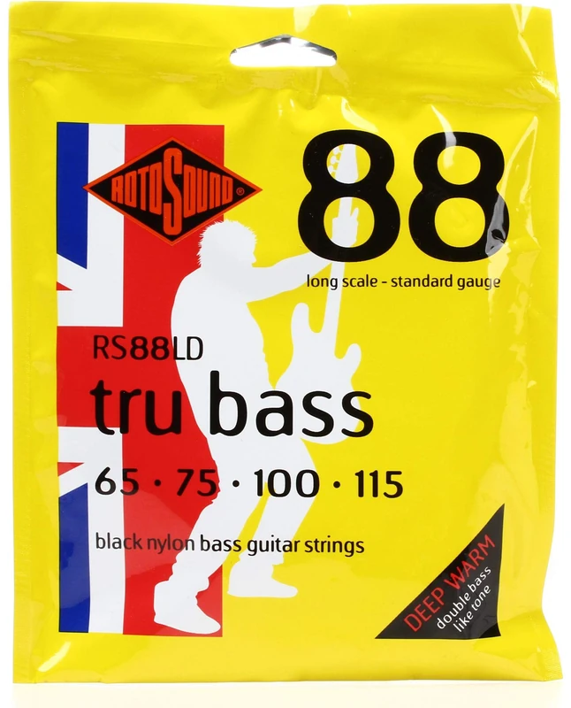 Rotosound RS88LD Black Nylon Standard Gauge Flatwound Bass Strings (65 75 100 115) - Image 1
