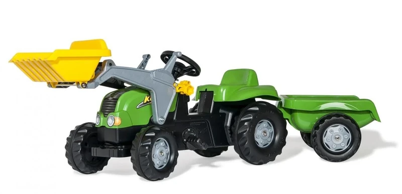 Rolly Toys 70547 02/313/4 Kid Tractor Frontloader and Trailer, Green, 169 cm × 47 cm × 55 cm