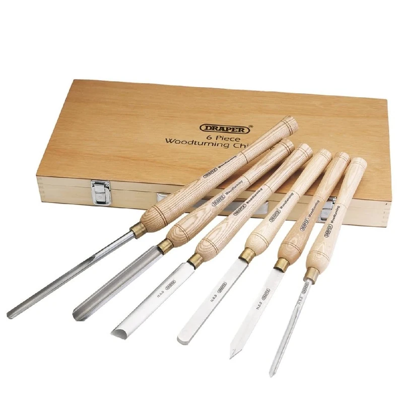 Draper 58697 HSS Woodturning Chisel Set, 6 Pieces , Blue