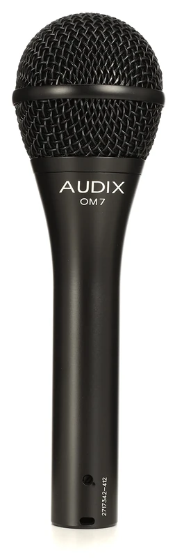 AUDIX OM7 Dynamic Vocal Microphone – Hypercardioid Pattern, Low Output for High SPL, 40 Hz–19 kHz, Ideal for Loud Stages and Live Performance