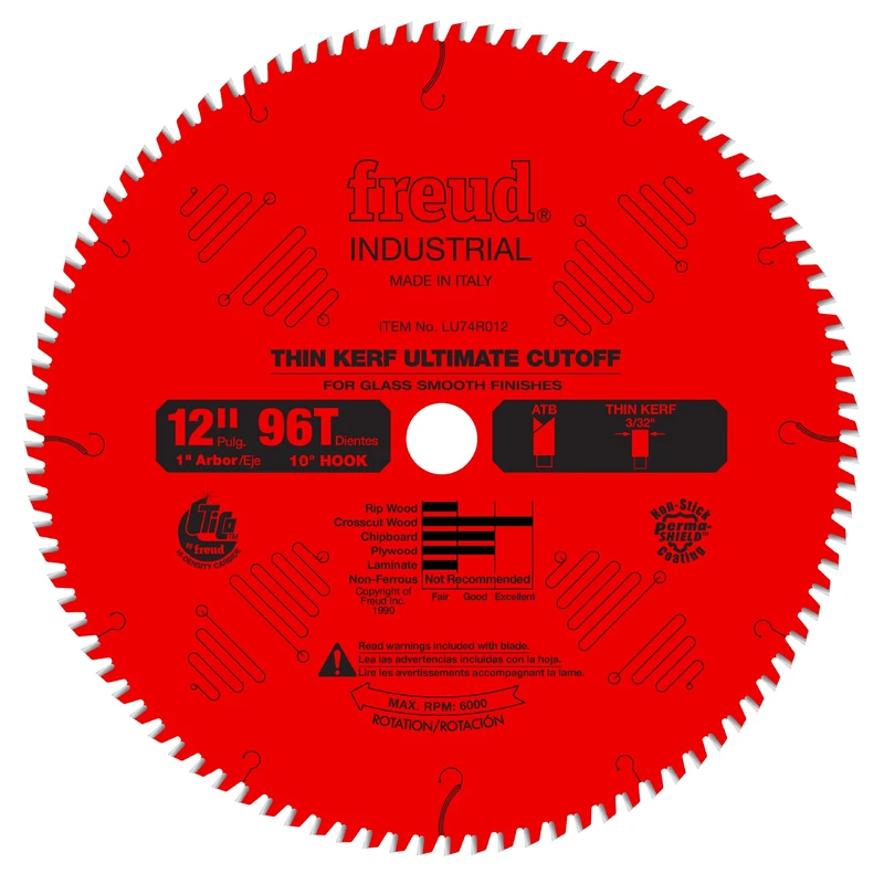 Freud LU74R012: 12" Thin Kerf Ultimate High Production Cut-Off Saw Blade