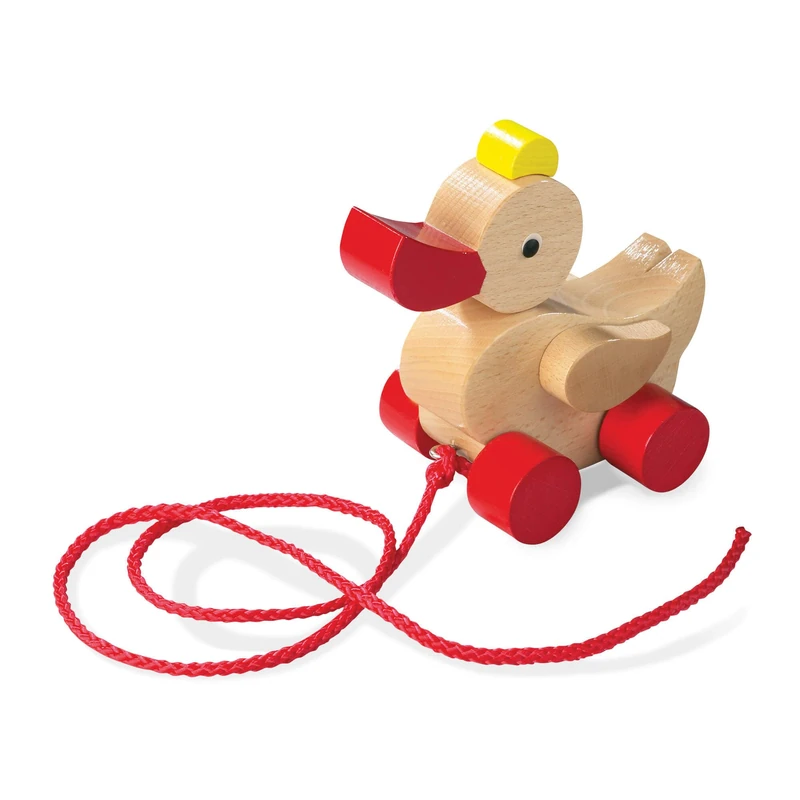 HABA Classic Wooden Duck Pull Toy - Toddler Walking Support