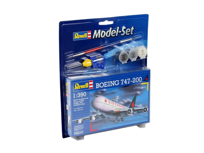 Revell 64210 Model Set Boeing 747-200 "Air Canada 1:390 Scale Unbuilt/Unpainted Plastic Model Kit with Accessories