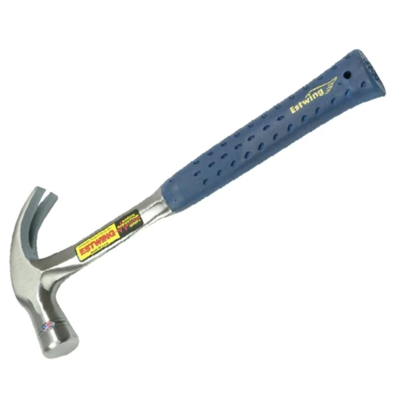 Estwing ESTE328C E3/28C 24oz English Pattern Curved Claw Hammer, Smooth Face, Shock Reduction Grip