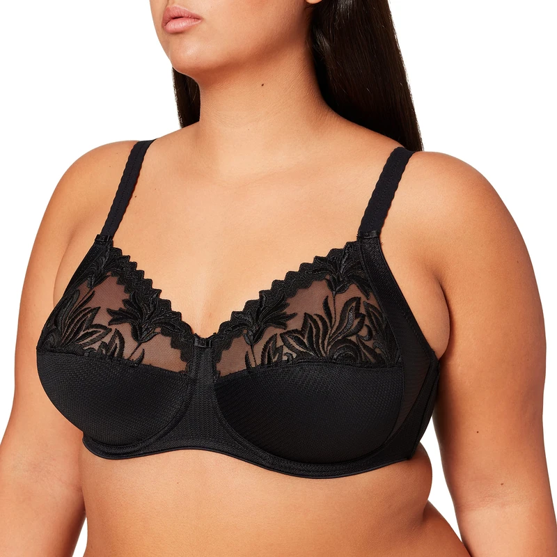 Chantelle Women's, AMAZONE, Very Covering Underwired Bra, Women's lingerie, Black (Schwarz 11), 32 / B