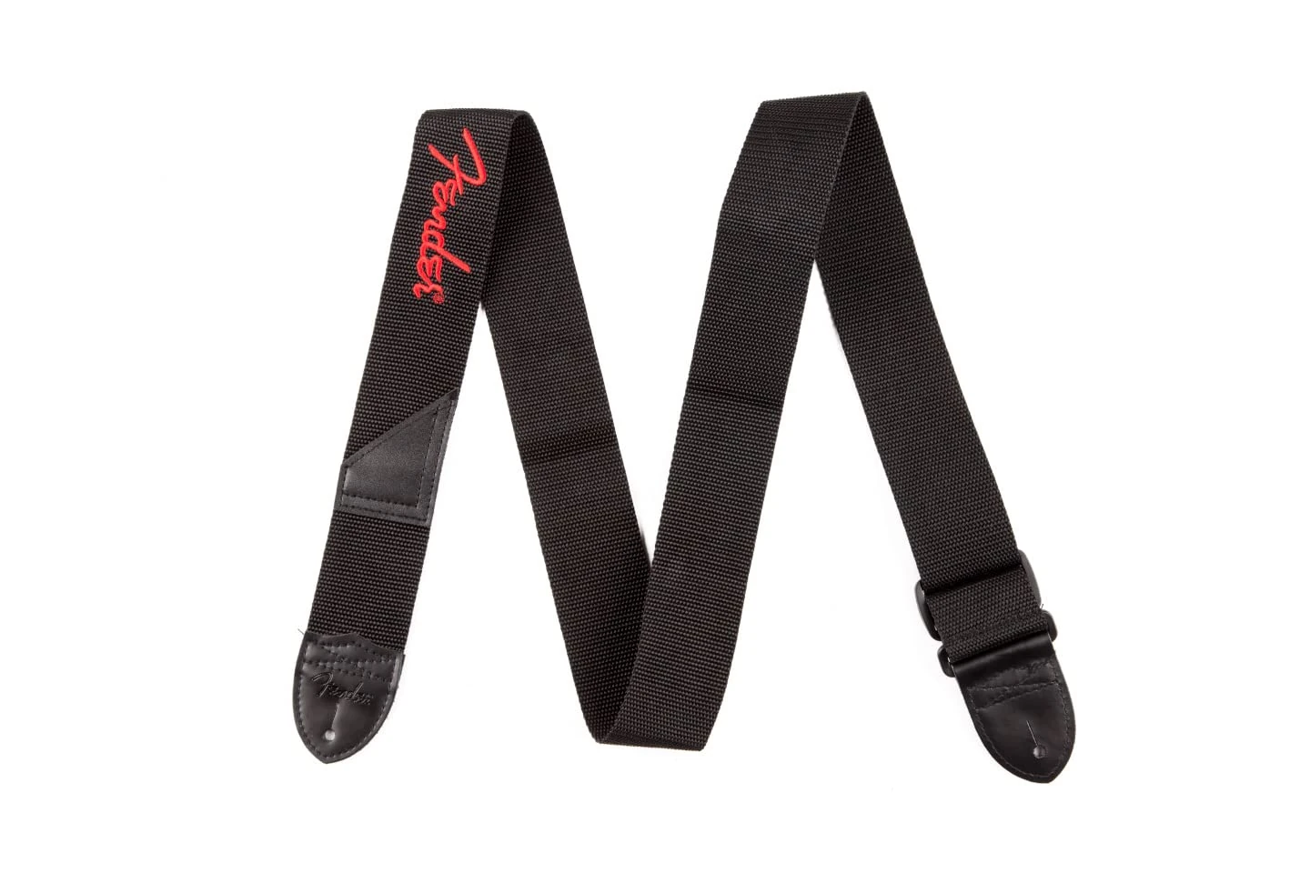 Fender Guitar Strap, Polyester Webbing with Red Logo, Adjustable 33”-53”, Black