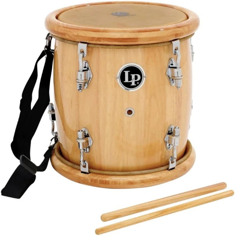 LP Latin Percussion Tambora Siam Oak 11", Naturfell, inkl. schwarzen Nylontragegurt, Stimmschlüssel, Stimmöl und Schlägel, LP271-WD, Holztrommel, Drum, Trommel, zweifellige Zylindertrommel