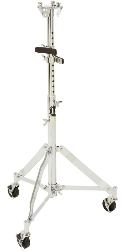 LP Latin Percussion Congaständer Doppelcongaständer 2-Loch Aufhängung, für unterschiedliche Größen, höhenverstellbar, arretierbare Rollen, klappbar, 2-Loch Aufhängung, Mounting Brackets, LP290B