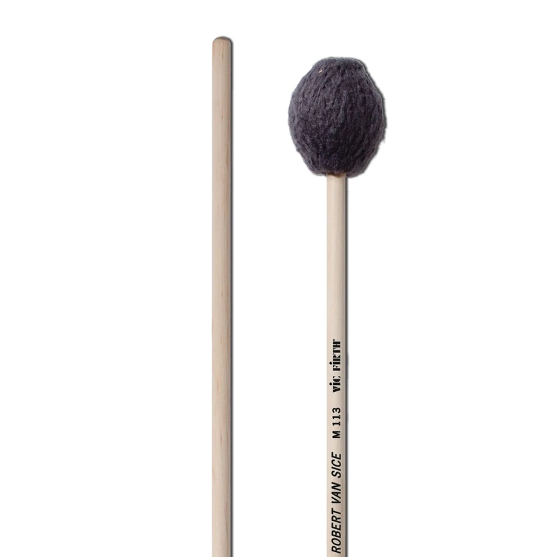 Vic FIrth - Signature Series Marimba Mallets - M113 - Robert Van Sice - Yarn - Medium soft - Charcoal Grey