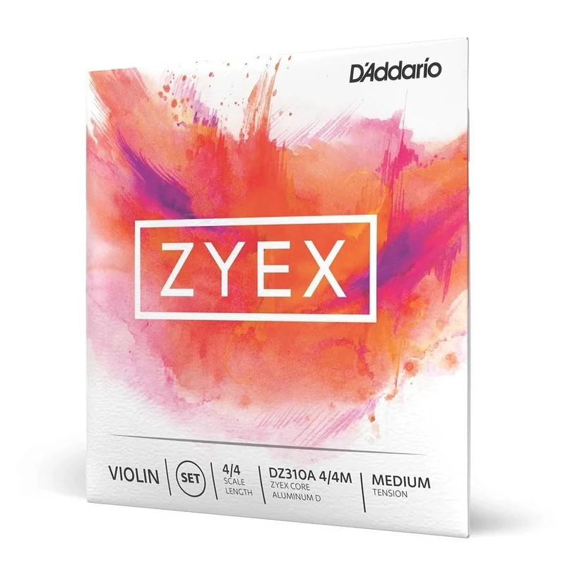 D'Addario DZ310A 4/4M Zyex Aluminum D 4/4 Scale Medium Tension Violin String Set