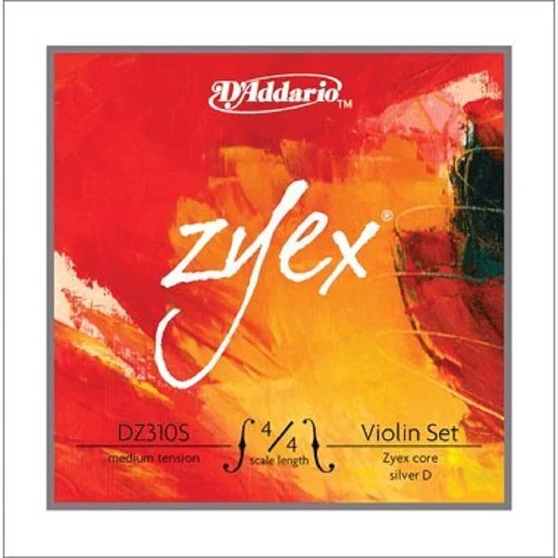D'Addario DZ310S 4/4M Zyex Silver D 4/4 Scale Medium Tension Violin String Set