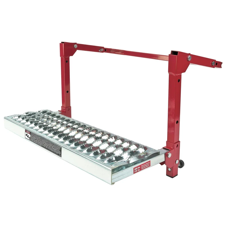 Powerbuilt Heavy Duty Tire Step for Truck, SUV, Non-Slip Steel Surface, Adjustable to Fit Tire, Fold Flat for Storage – 647596, Black