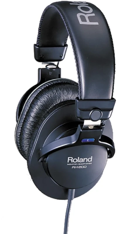 ROLAND RH-200 Stereo Monitor Headphones Black Coiled Cable – Clear, Accurate and Comfortable for Studio-Quality Monitoring