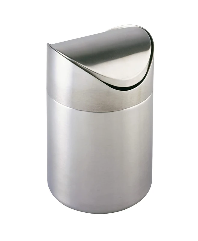 Wenko 16800100 Cosmetic bin Otranto, Capacity 3 L, Metal Stainless Steel, 16 x 23.5 x 16 cm, Satinised - Image 1