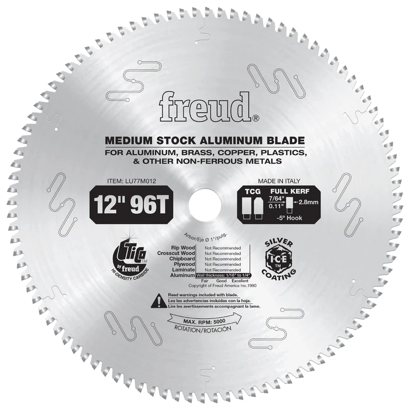 Freud LU77M012: 12" Medium Stock Aluminum Blade