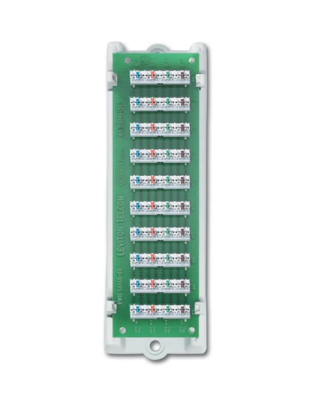 Leviton 47689-B 1x9 Bridged Telephone Module (with Bracket), White - Image 1
