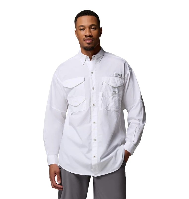 Columbia Men's Bonehead Long Sleeve Shirt,White,Medium