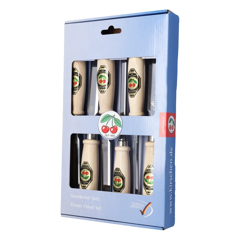 Kirschen 1111000 Firmer Chisel Set with Hornbeam Handles - Multi-Colour