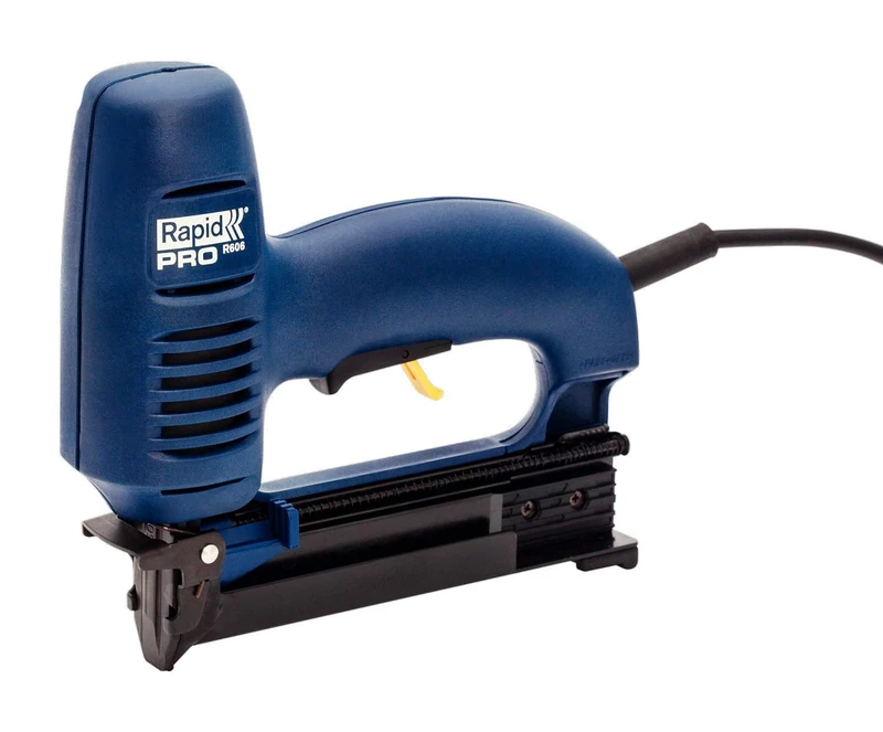 Rapid Electric Staple Gun PRO R606 for No. 606 Staples and No. 8 Brads, Stapler and Brad Nailer with Adjustable Impact Setting and Removable Front Plate, For Picture Frames, Panelling (10643001)