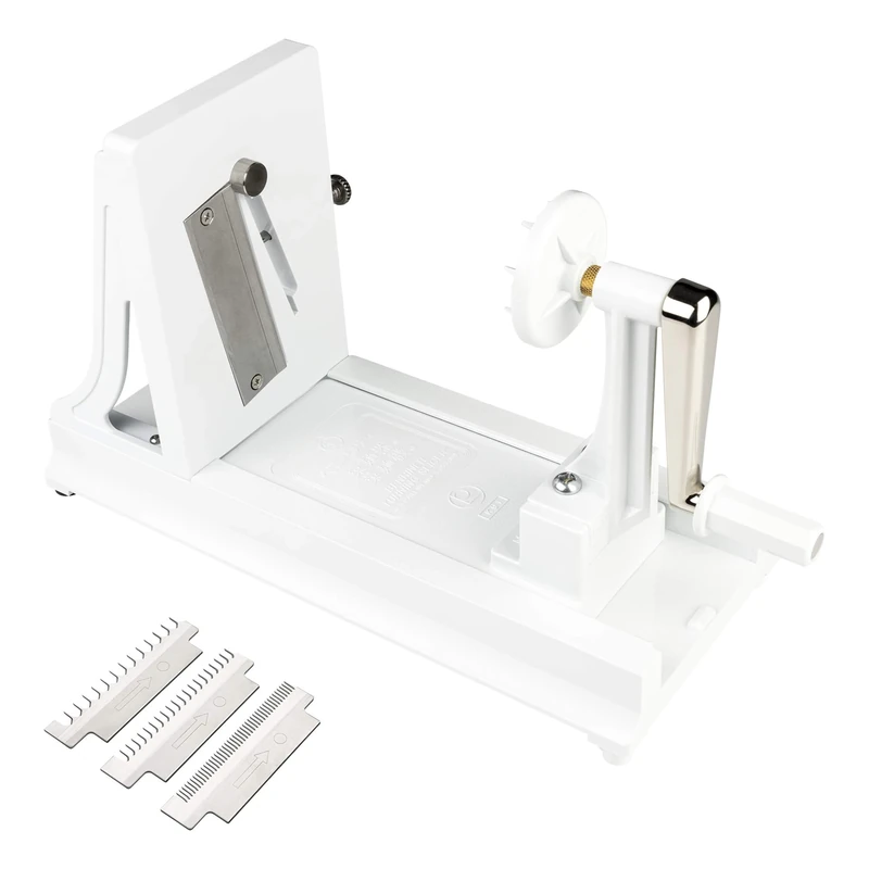 Benriner Professional Japanese Horizontal Turning Slicer with Three Interchangeable Stainless Steel Blades - Peeler & Spiraliser for Vegetables, Potatoes, Courgettes & Low Carb Food