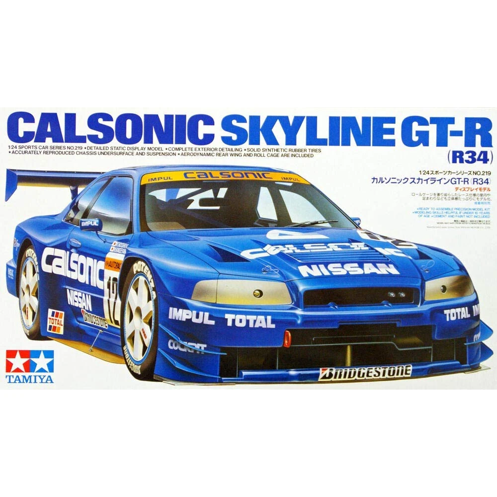 TAMIYA 300024219 Calsonic Skyline GT-R R34 1:24 Blue