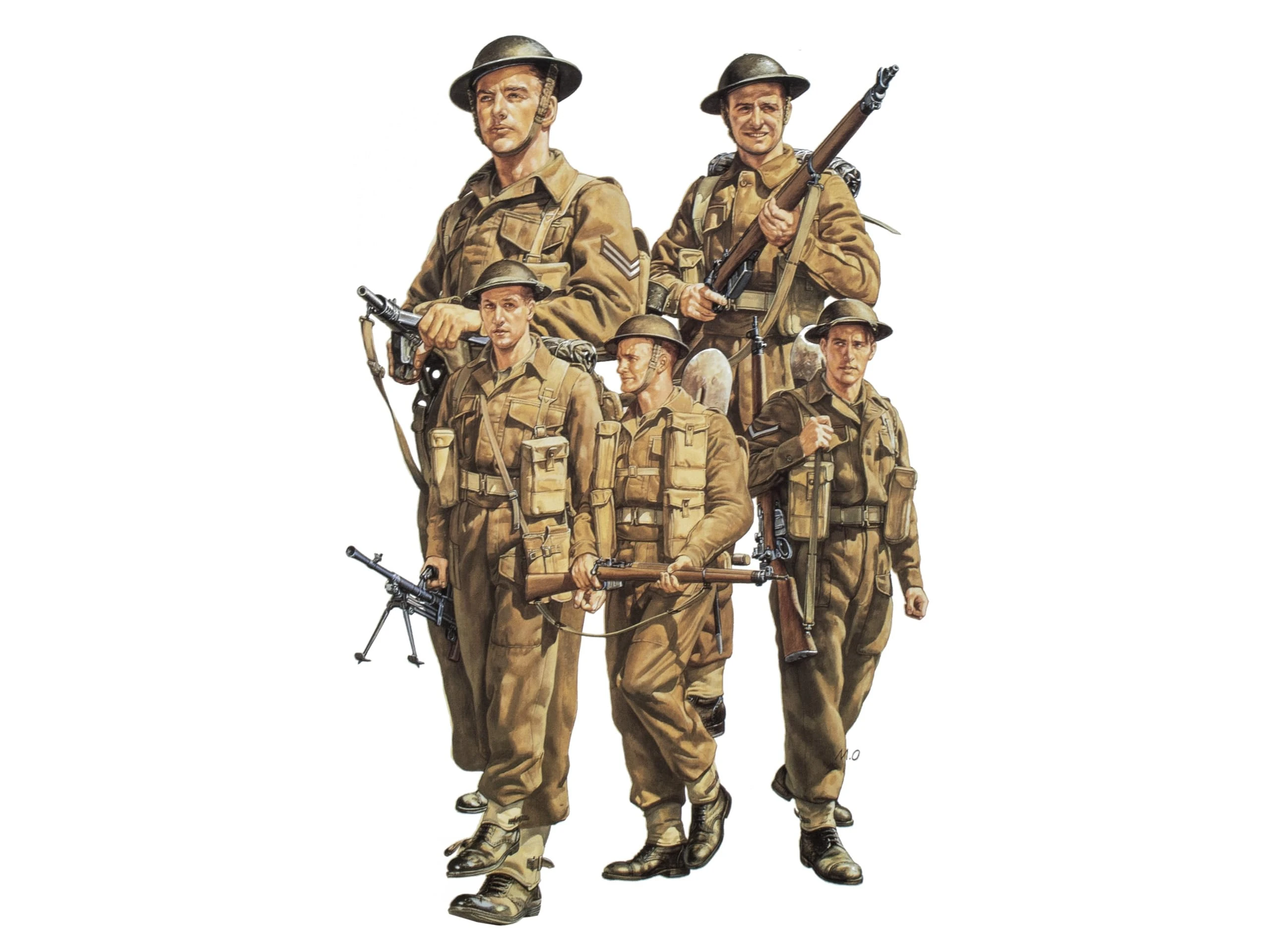 Tamiya Pack of 5 British Infantry WWII 1:35 Plastic Model Figures