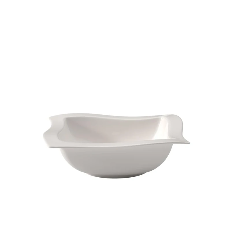Villeroy & Boch - NewWave Dish, bowl for salads and side dishes, square shape, premium porcelain, dishwasher and microwave safe, white, 25 cm
