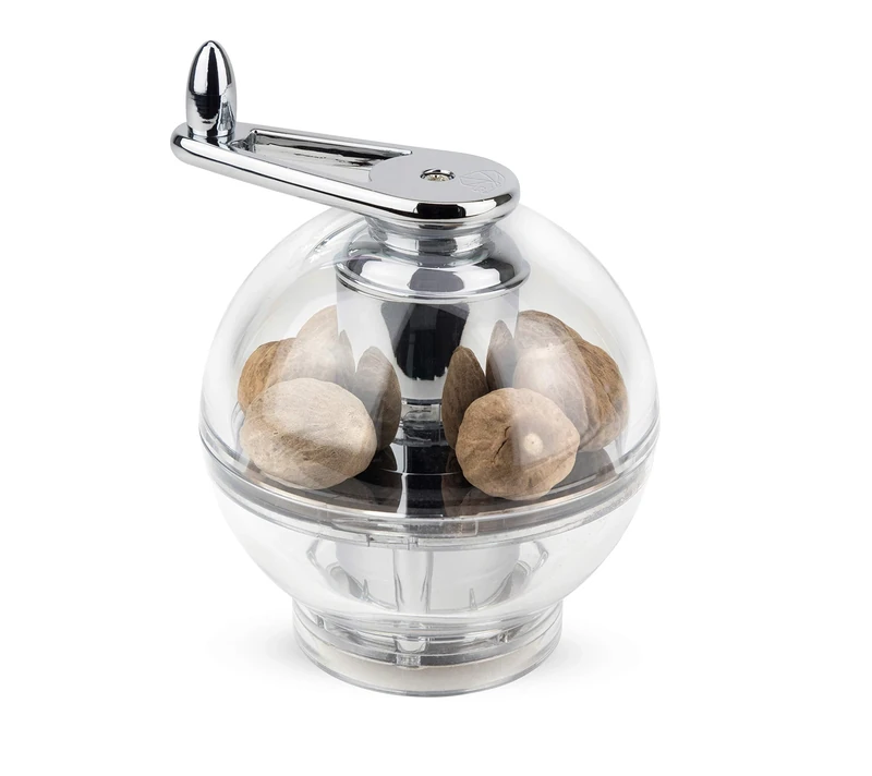PEUGEOT - Tidore 11 cm Nutmeg Grinder - with Storage Compartment - Acrylic - Made in France - Transparent Colour