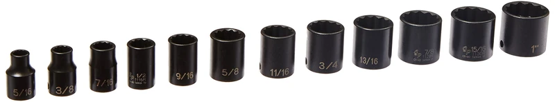 Grey Pneumatic 3/8” Dr. 12 Pc. 12 Pt. Standard Length Set