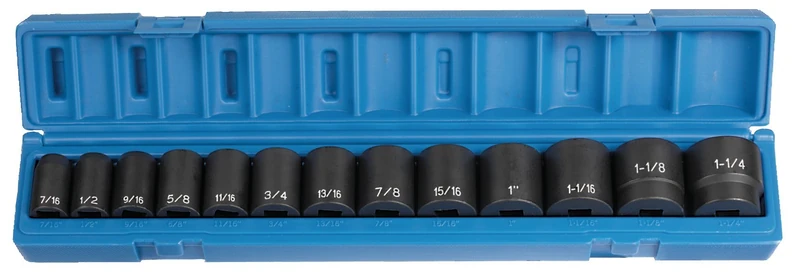 Grey Pneumatic 13-Piece 1/2 inch Drive Fractional Socket Set