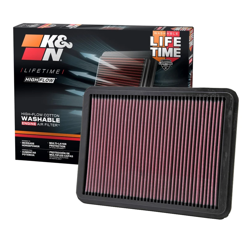 K&N Engine Air Filter: High Performance, Premium, Washable, Panel Filter: 2000-2015 (4 Runner, Sequoia, Prado, Tundra, GX470), 33-2144