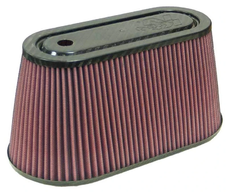 K&N Universal Air Filter - Carbon Fiber Top: High Performance, Premium, Replacement Filter: Flange Diameter: 3.5 In, Filter Height: 6 In, Flange Length: 0.9375 In, Shape: Oval Straight, RF-1038