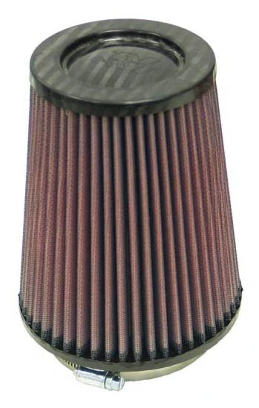 K&N Universal Air Filter - Carbon Fiber Top: High Performance, Premium, Replacement Filter: Flange Diameter: 4 In, Filter Height: 6.5 In, Flange Length: 0.625 In, Shape: Round Tapered, RP-4980
